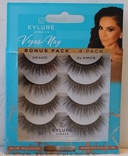 Eylure London Vegas Nay False Eyelashes Bonus 4 Pack With Adhesive Glue Sealed picture