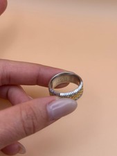 CARLEX 18K WHITE GOLD AND YELLOW GOLD 10MM WEDDING BAND picture