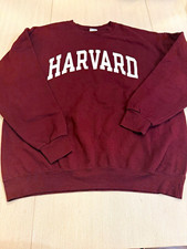 Champion Harvard Crimson Crewneck Sweatshirt Mens XL Maroon White picture