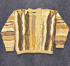 Vintage COOGI Australia 3D Knit Crewneck Sweater – Earth Tone Textured 90s picture