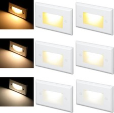 LEONLITE 6-Pack LED Stair Step Lights 3CCT Dimmable IP65 White ETL 2.5W picture