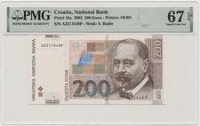 CROATIA banknote 200 Kuna 2002 PMG grade MS 67 EPQ Superb Gem Uncirculated picture