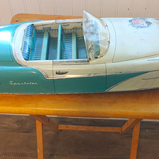Marx Vintage Tin Litho Sportster Convertible Toy Car Green/White 4117 picture