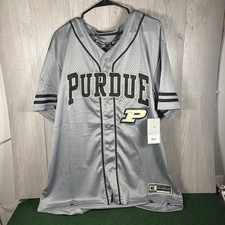 Men's Colosseum Gray Purdue Boilermakers Free Spirited Baseball Jersey Size XL picture