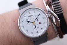 Braun Ref BN0035WHBKG Chronograph Quartz Watch White Dial Working picture