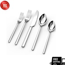 40 Piece Silverware Set for 8, 18/10 Stainless Steel Flatware Dishwasher Safe picture