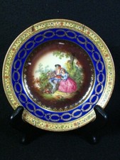Epiag Royal Czechoslovakia Hand Painted Victorian Romantic Sceen Plate picture