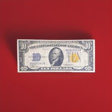 1934 A $10 (XF+)North Africa Yellow Seal WWII Emergency Issue Silver Certificate picture