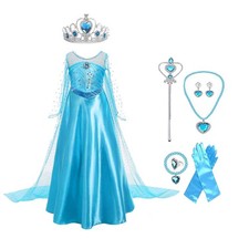 Disney Frozen Evening Cosplay ElSA &ANNA Girl's Princess Costume Party Dresses picture