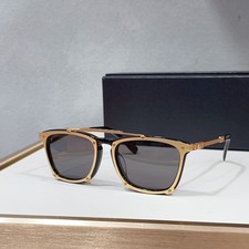 Hublot H042 Sunglasses Black Gold Square Solid Dark Lens 55□20-145 Mens picture