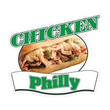 Food Truck Decals Chicken Philly Restaurant & Food Concession Sign Brown picture