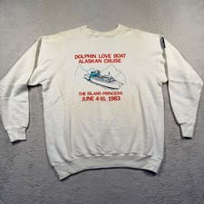 Vintage 1983 Miami Dolphin Love Boat Alaskan Cruise Sweatshirt XL White NFL picture