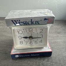 Vintage Westclox Electric Alarm Clock Bold II 22189 White & Cream Made In USA LN picture