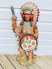Old Vtg Standing 1975 Native Indian Chief Wall Piece V. Kendrick Chicago USA picture