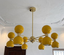 6 Arm's Mid Century Sputnik Brass Chandelier : Modern Italian Ceiling Light picture