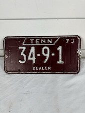 Vintage 1973 Tennessee Dealer License Plate picture