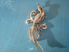 TRIFARI ALFRED PHILIPPE STERLING SILVER,VERMEIL,BIRD of PARADISE BROOCH,SIGNED picture