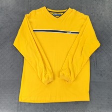 VTG Pointzero T Shirt Long Sleeve Y2K V Neck Yellow Men Medium picture