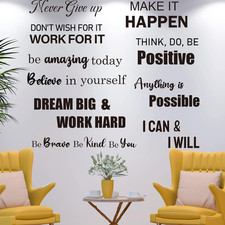 10 PCS Inspirational Wall Stickers Decals Quotes, Large Motivational Positive Sa picture
