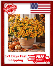 6 Bundles Fake Mums Artificial Mums for Outdoors Fake Flowers Daisy UV Resistant picture