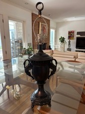 Vintage Shine Lamp in Black Resin with Swans--Hollywood Collection picture