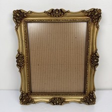 VTG Gold Ornate Solid Wood Picture Frame Fits 8x10 Glass Grandmacore Cottagecore picture