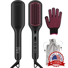 Cepillo alisador de pelo de cerámica 2 en 1 con tratamiento antiescaldadura NEW picture