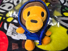 A Bathing Ape BAPE Baby Milo Store Plush Keychain w/ Key Ring Blue Hoodie picture