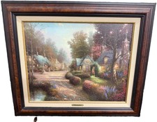 Authentic Thomas Kinkade Cobblestone Lane I Classics Collection 2000 26 X 22 picture