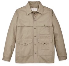Filson Dry Tin Cruiser Jacket Gray Khaki Light Tan Tough Cloth Beige Mens XL New picture