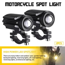 2x LED Motorcycle Spot Headlight Driving Lights Fog Auxiliary Lamp Hi/Lo Beam picture