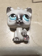 LPS First Generation Cat Rare Authentic 2005 Black and White Blue Eyes A277 picture