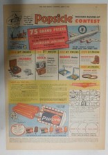 Popsicle Ad: Western Round-Up Prizes from 1956 Size: 11 x 15 inch  picture