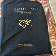 JIMMY PAGE + THE ANTHOLOGY + GENESIS SIGNED LEATHER LIMITED TO 2500 picture