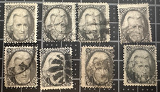 US 1861-66 Scott#73 & #87(?) 8 - 2 Cent Andrew Jackson Stamp Lot-  8 Black Jacks picture
