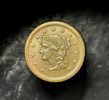 1853 Braided Hair Large Cent UNCIRCULATED Details picture