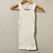 Vtg 50s 60s Hanes Mens 34 36 Tank Top Blank White Undershirt A Rockabilly A picture