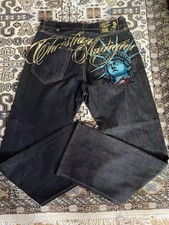 Y2K 2000s Statue Of Liberty High Waist Straight Wide Leg Harajuku Vintage Jeans picture