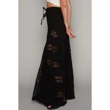 POL Lacewander Wide Leg Pants Black NEW Size Large picture