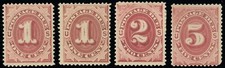 US Scott #J22 x2, #J23, #J25 Mint & Unused POSTAGE DUES, SCV $192.50 (SK) picture