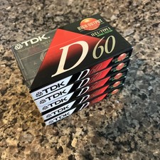 Lot of 5 TDK D60 Cassette Tapes Type 1 Normal Bias NEW SEALED picture