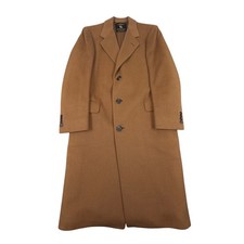 Hart Schaffner Marx 1970s Gold Trumpeter Men Overcoat Camel 100% Cashmere picture