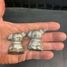 Vintage Hubley Hines Cast Iron Puppy Dog Paper Weight Lot of 2 Dogs  picture