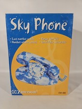 Vintage 2001 Emerson Sky Phone EM-400 UNUSED Landline Telephone Blue Sky Clouds picture