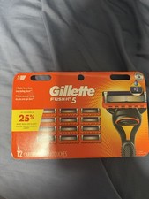 Gillette Fusion5 12 Cartridges ~ 100% ORIGINAL made in USA ~FREE SHIPPING picture