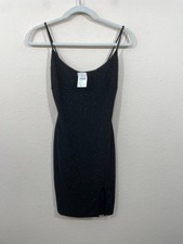 Windsor Mini Dress Size M Bodycon Sleeveless Strappy Slit Stretch Sparkly  NWT picture