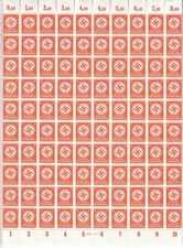 Stamp Germany Official Mi 170 Sheet 1942 WWII Dienst 3rd Reich Reich Era MNH picture