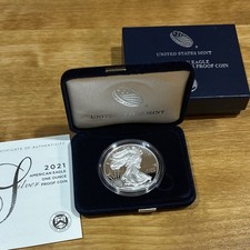 2021 W T1 American Silver Eagle Proof OGP/COA Certified picture