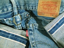 *HOT VTG LVC Men's LEVI'S @ 702XX BIG E SELVEDGE Denim Jeans 36 x32 (*Fit 34x32) picture