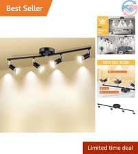 Track Lighting Kit, 4 Head Foldable Ceiling Spot Light with GU10 Socket for K... picture